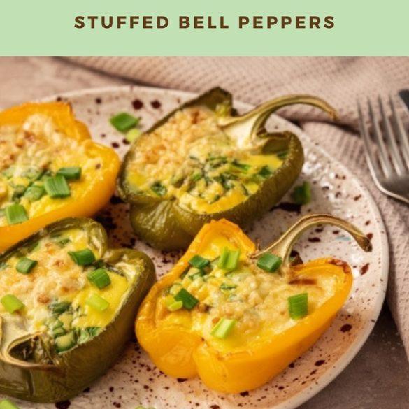 Keto-friendly air fryer recipe: bell peppers stuffed with eggs, cheese and bacon. This Keto-Friendly Air Fryer Recipe is an easy and delicious way to start your day. #airfryer #keto #healthy #easy #lowcarb #whole30 #dinner