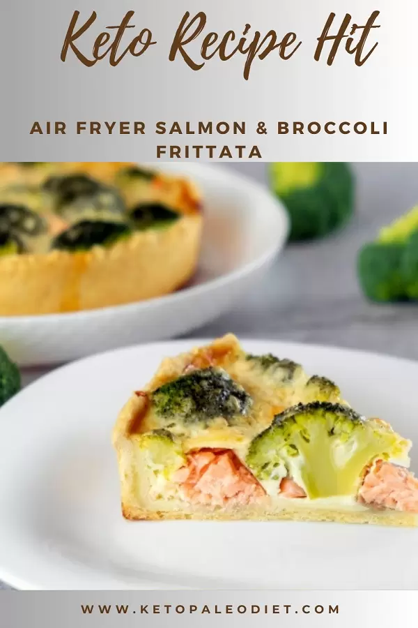 air-fryer-keto-salmon-and-broccoli-frittata Air fryer keto salmon and broccoli frittata. This innovative recipe combines the crispy goodness of a crust with the rich flavors of salmon, broccoli, and soft cheese. #airfryer #diet #keto #healthy #dinner #breakfast #frittata