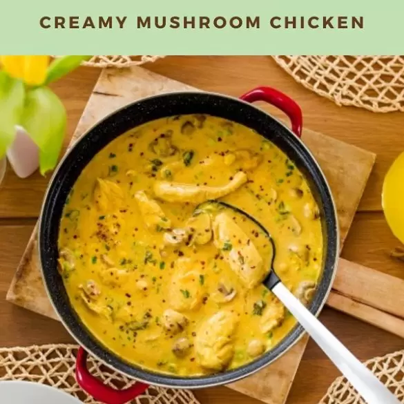 slow-cooker-paleo-creamy-mushroom-chicken Slow cooker paleo creamy mushroom chicken. Enjoy a better-than-takeout dinner with this deliciously savory slow cooker paleo creamy mushroom chicken. #slowcooker #crockpot #paleo #diet #healthy #chicken #recipes #creamy