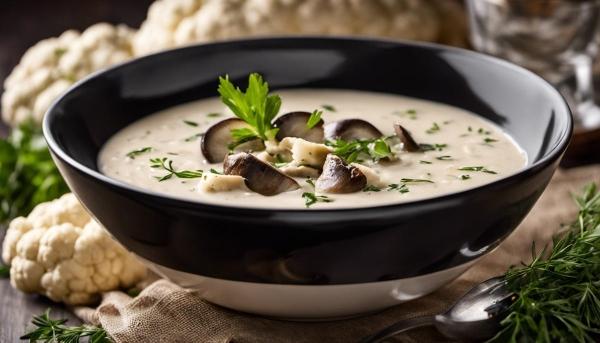 slow cooker cauliflower mushroom soup
